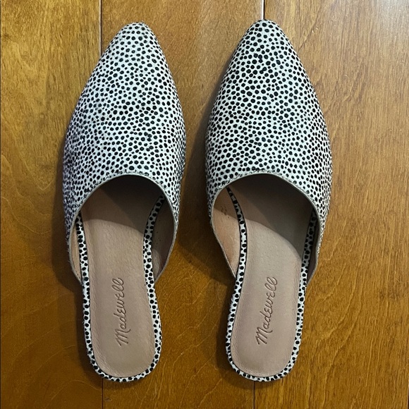 Madewell Shoes - Madewell Remi Calf Hair Mules Size 7 Animal Print Leopard Slip On Pointed Toe
